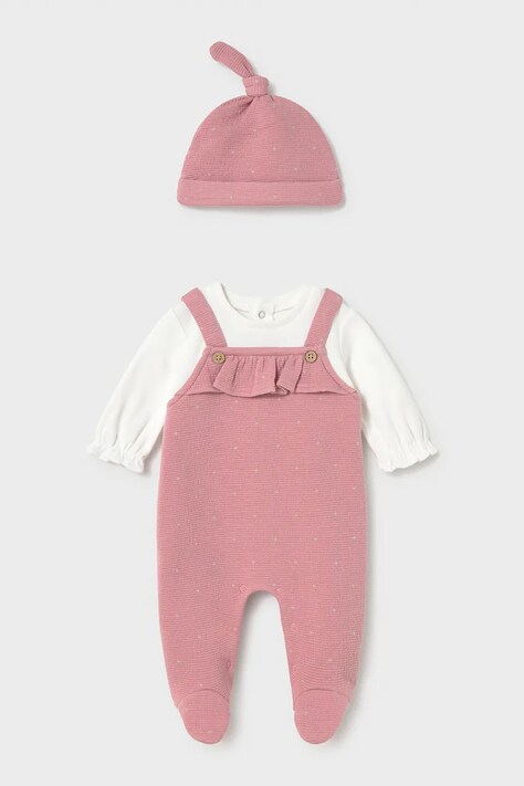 Mayoral Newborn tuta per neonati in cotone rosa 2651