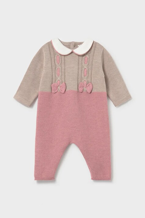 Mayoral Newborn бебешки гащеризон за бебе с памук розов 2605