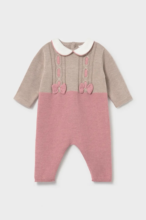 Mayoral Newborn бебешки гащеризон за бебе с памук розов 2605