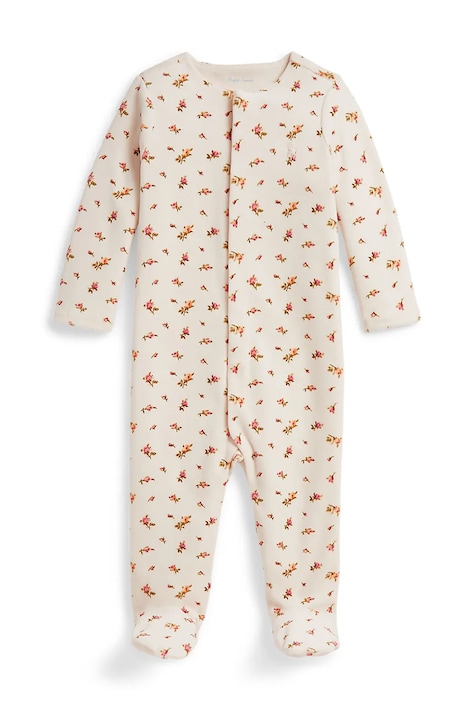Polo Ralph Lauren бебешки гащеризон за спане за бебе с памук бежов 310B26823001