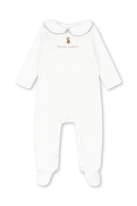 Konges Sløjd Śpiochy dziecięce bawełniane MY FIRST CHRISTMAS ONESIE GOTS beżowe KS107961