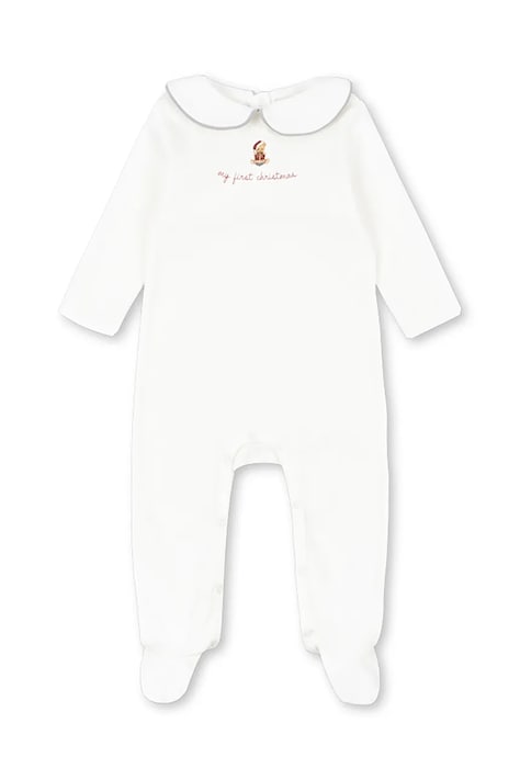 Konges Sløjd Śpiochy dziecięce bawełniane MY FIRST CHRISTMAS ONESIE GOTS beżowe KS107961