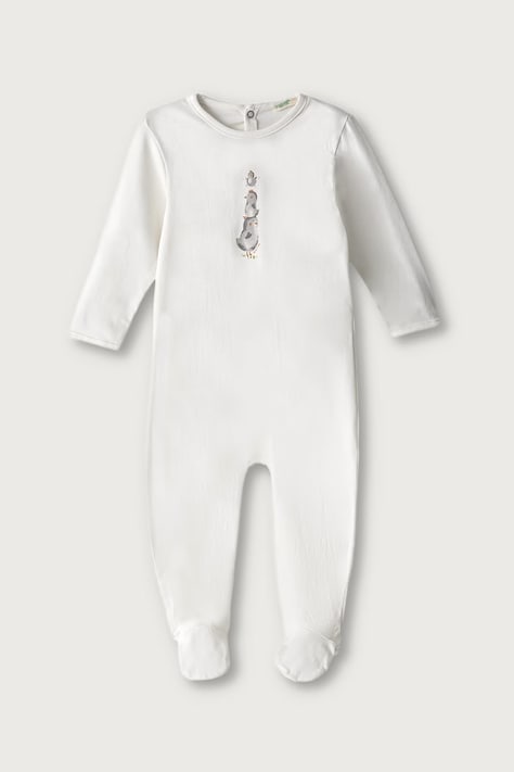 United Colors of Benetton Kombinezon za bebe od pamuka s elastanom bijeli 3MO6AT01D