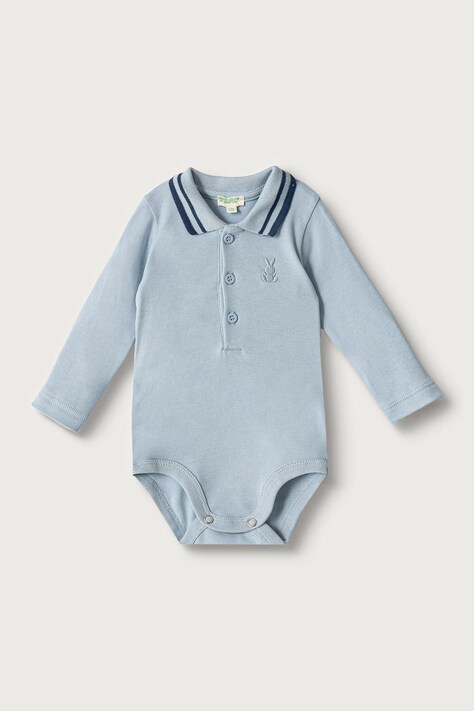 United Colors of Benetton Body niemowlęce bawełniane niebieskie 3CDIAB00F