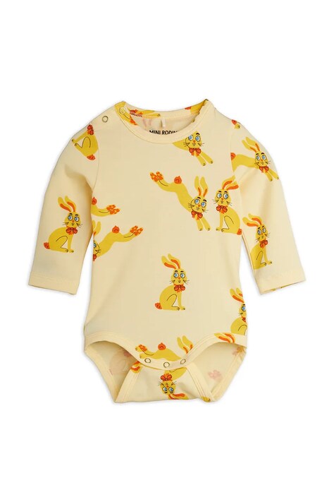 Mini Rodini Body dziecięce z lyocellu Rabbits żółte 26740111