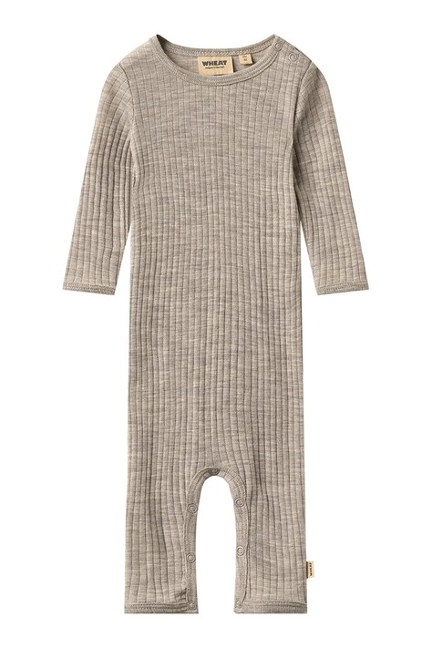 Wheat Pajacyk niemowlęcy z wełną merino beżowy 9303-781 RWS