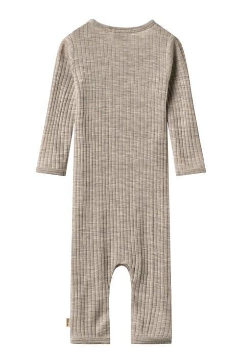 Wheat Pajacyk niemowlęcy z wełną merino beżowy 9303-781 RWS