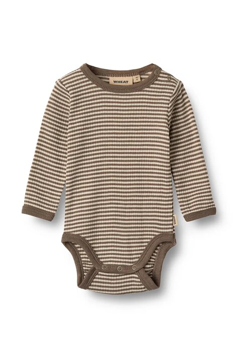 Wheat Body niemowlęce z wełny merino brązowe 9118-783 RWS