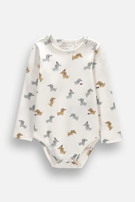 Coccodrillo κορμάκι παιδικό βαμβακερό μπεζ SMALL WONDER UNISEX NEWBORN