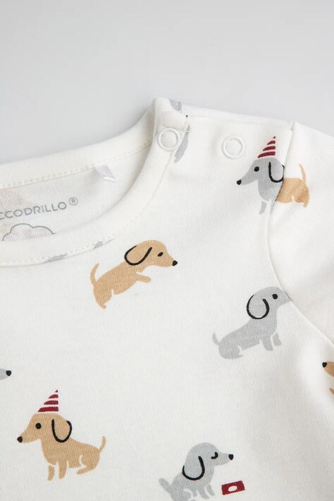 Coccodrillo κορμάκι παιδικό βαμβακερό μπεζ SMALL WONDER UNISEX NEWBORN