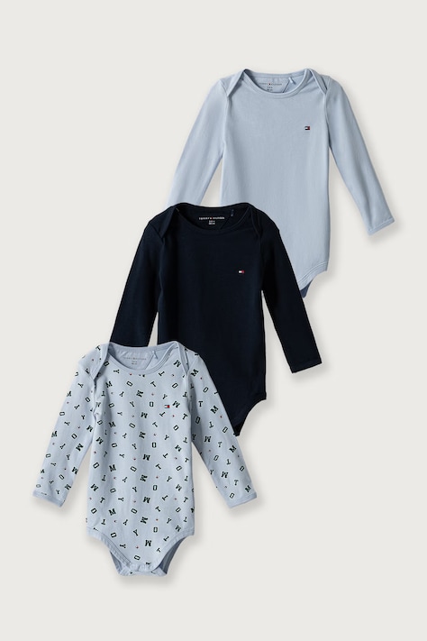 Tommy Hilfiger Overal dojčenský bavlnený s elastanom modrý KN0KN02317
