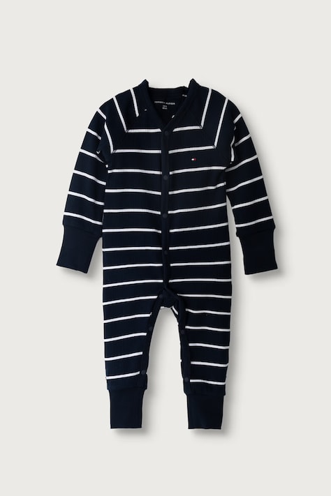 Tommy Hilfiger Salopetă de dormit pentru bebeluși din bumbac cu elastan bleumarin KN0KN02410
