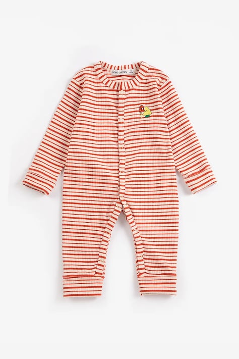 Bobo Choses Pajacyk niemowlęcy bawełniany z elastanem Mush Monster czerwony B226AB088