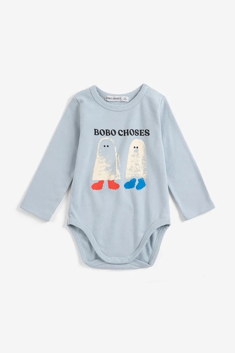 Bobo Choses κορμάκι παιδικό βαμβακερό με ελαστάν Booty Ghosts μπλε B226AB036