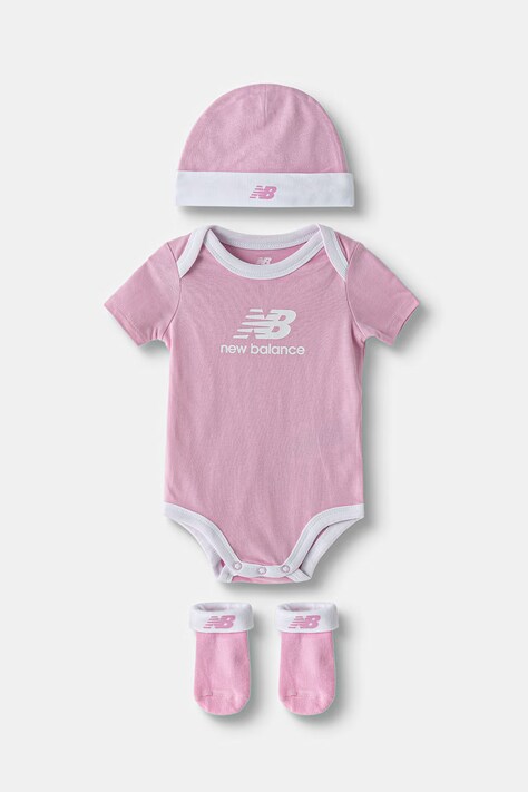 New Balance body niemowlęce bawełniane różowe LAKB0106