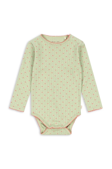 Konges Sløjd Body otroško bombažno MINNIE BODY GOTS zeleno KS106166