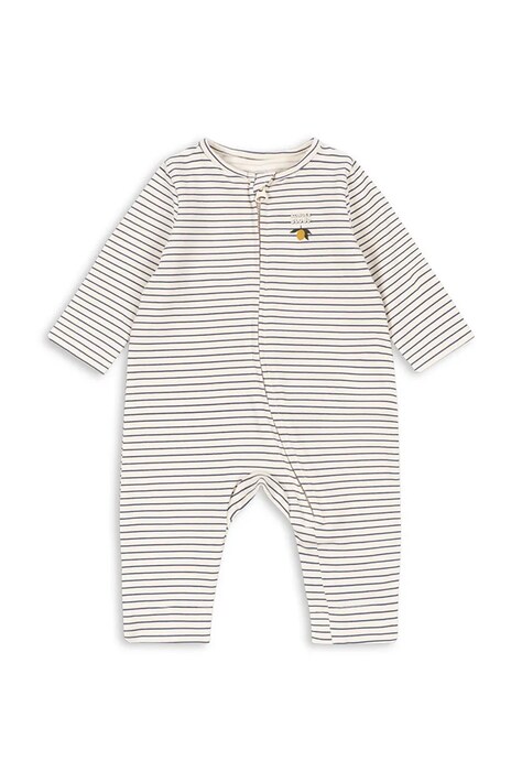 Konges Sløjd Dětské dupačky bavlněné s elastanem BASIC ZIP ONESIE GOTS bílé KS105901