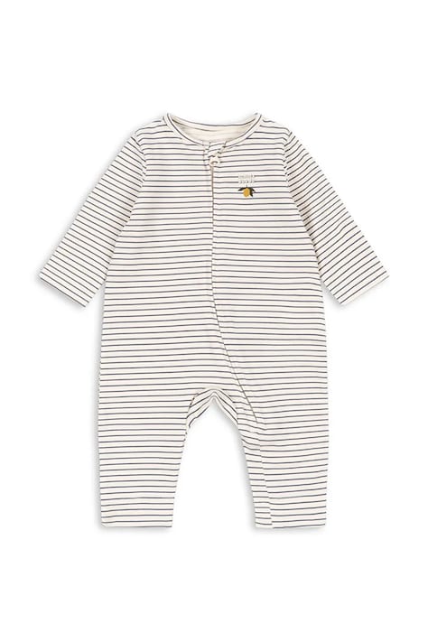 Konges Sløjd Чоловічок дитячий бавовняний з еластаном BASIC ZIP ONESIE GOTS білий KS105901