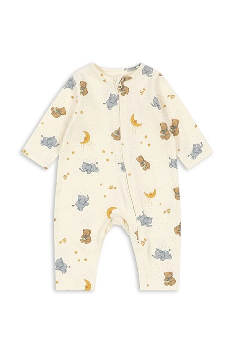 Konges Sløjd overal detský bavlnený s elastanom BASIC ZIP ONESIE GOTS béžový KS105901