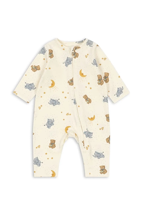 Konges Sløjd pajac otroški bombaž z elastanom BASIC ZIP ONESIE GOTS bež KS105901