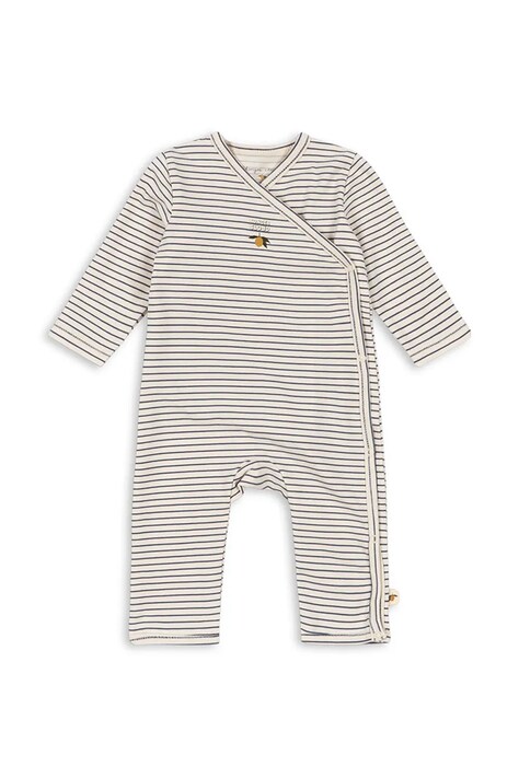 Konges Sløjd Бебешки гащеризон за деца от памук с еластан BASIC NEWBORN ONESIE GOTS бял KS105898