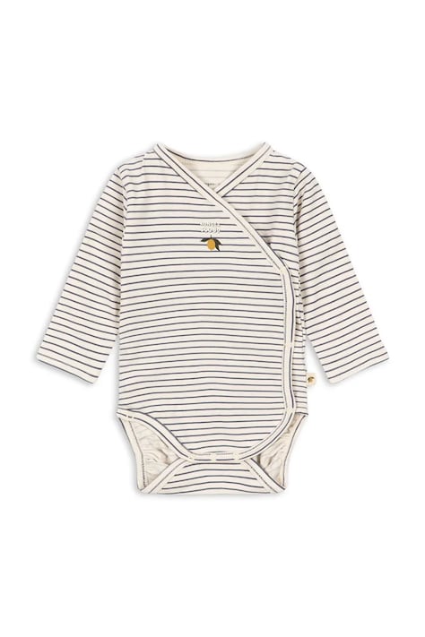 Konges Sløjd Body za dojenčke bombaž z elastanom BASIC LS NEWBORN BODY GOTS belo KS105897