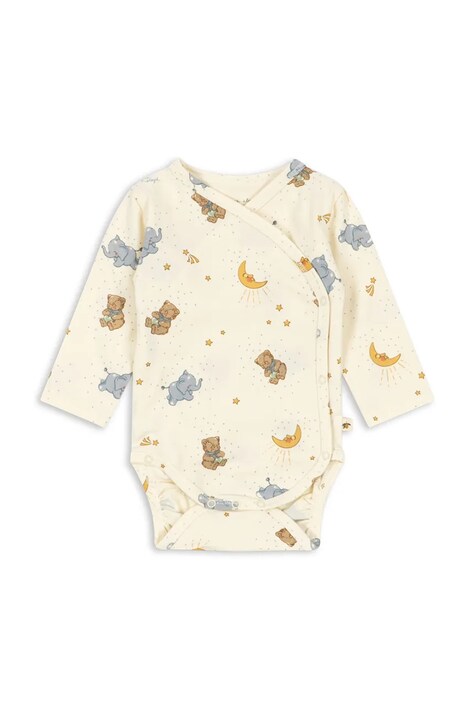 Konges Sløjd κορμάκι βρεφικό βαμβακερό με ελαστάν BASIC LS NEWBORN BODY GOTS μπεζ KS105897