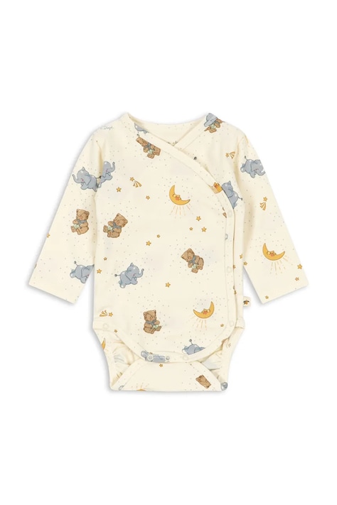 Konges Sløjd κορμάκι βρεφικό βαμβακερό με ελαστάν BASIC LS NEWBORN BODY GOTS μπεζ KS105897