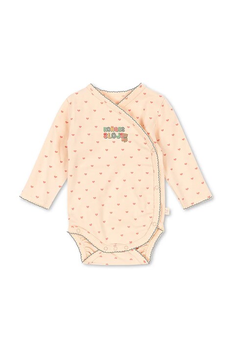 Konges Sløjd κορμάκι βρεφικό βαμβακερό με ελαστάν BASIC LS NEWBORN BODY GOTS ροζ KS105897