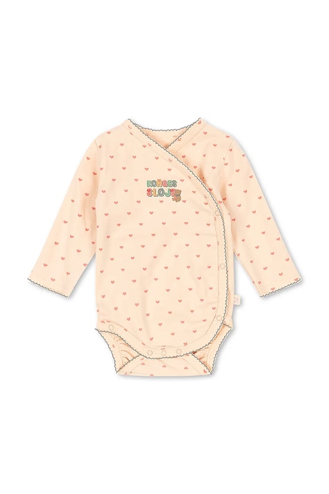 Konges Sløjd κορμάκι βρεφικό βαμβακερό με ελαστάν BASIC LS NEWBORN BODY GOTS ροζ KS105897