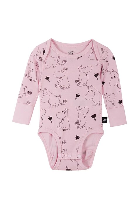 Reima body dziecięce z wełny merino Moomin Raraste różowe 5200069E