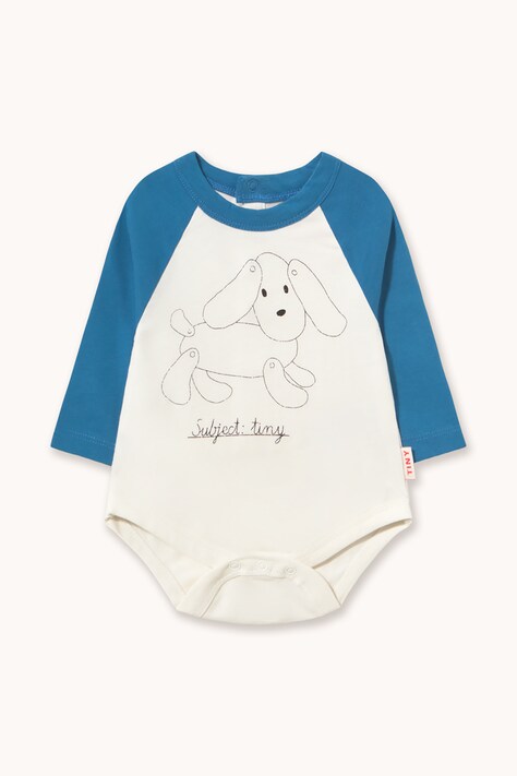 Tinycottons Body niemowlęce bawełniane DOG GRAPHIC BODY białe AW26-408
