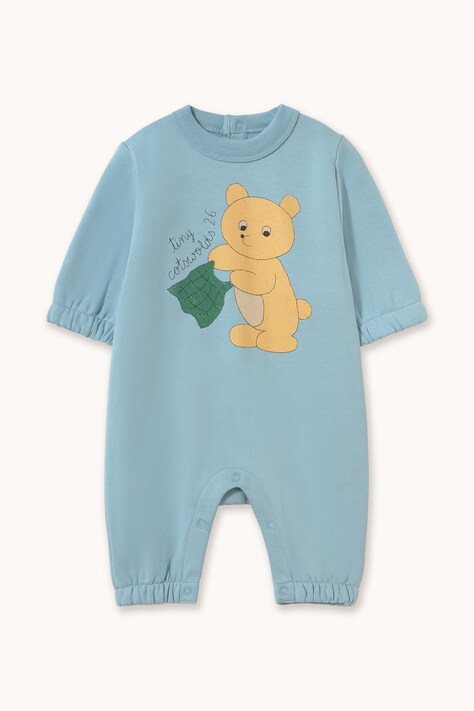 Tinycottons Pajacyk niemowlęcy bawełniany BEAR GRAPHIC ONE-PIECE niebieski AW26-426