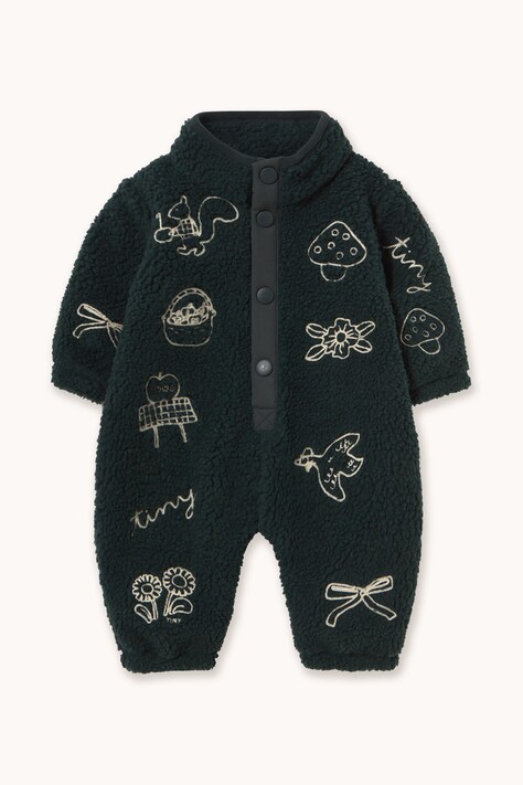 Tinycottons Pajacyk niemowlęcy TINY APPLES SHERPA ONE-PIECE granatowy AW26-296