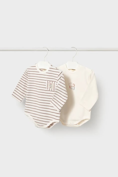 Mayoral Newborn body detské s bavlnou 2-pak biele 2774