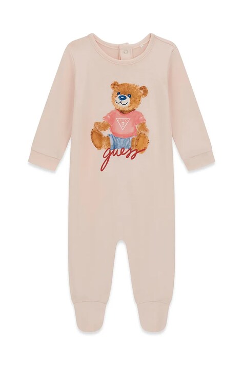 Guess pajacyk niemowlęcy bawełniany beżowy H6YG06 K4129