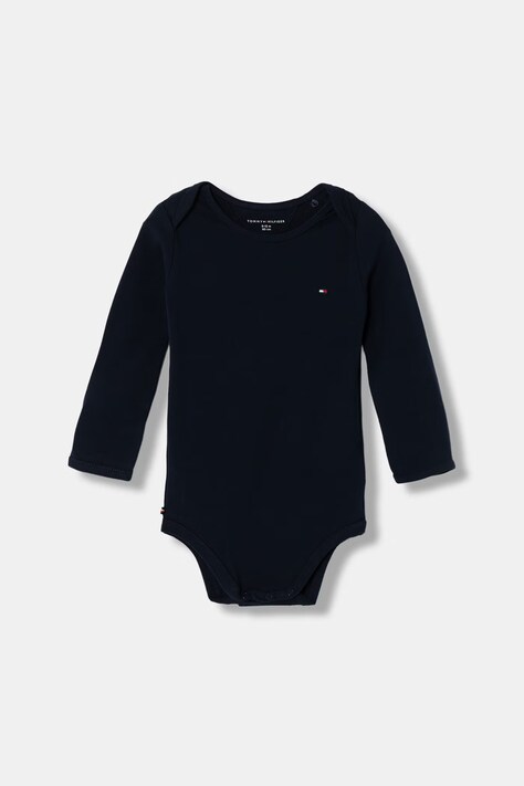 Tommy Hilfiger body niemowlęce bawełniane z elastanem 3-pack granatowe KN0KN02254