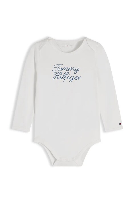 Tommy Hilfiger body niemowlęce z bawełną białe KN0KN02269