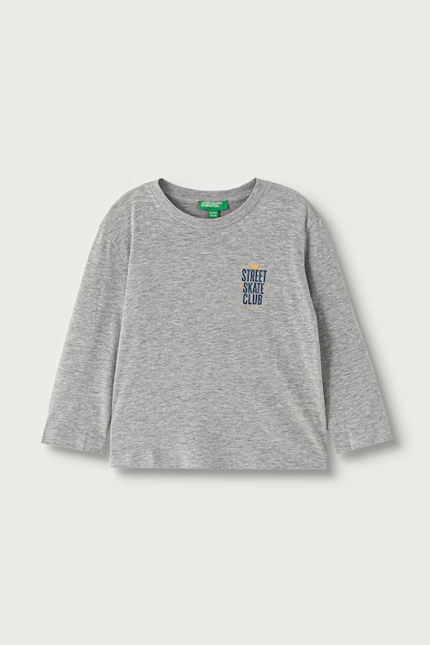 United Colors of Benetton Longsleeve niemowlęcy z bawełną szary 3ATNG10OH