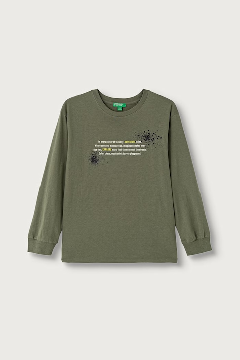 United Colors of Benetton Longsleeve dziecięcy bawełniany zielony 3I1XC10UJ