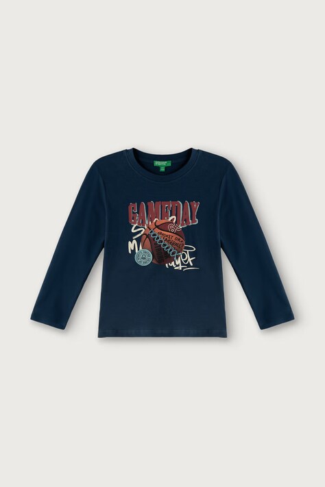 United Colors of Benetton Tričko s dlhým rukávom detské bavlnené tmavomodré 3I1XG10NL