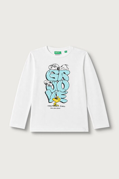 United Colors of Benetton Longsleeve dziecięcy bawełniany biały 3I1XC10U4