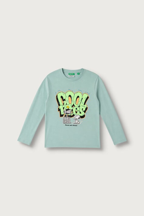 United Colors of Benetton Majica dugih rukava za djecu od pamuka zelena 3I1XC10U4