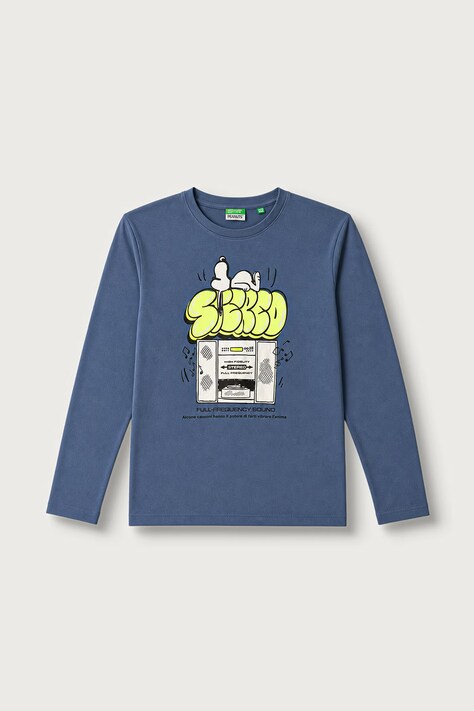 United Colors of Benetton Longsleeve dziecięcy bawełniany niebieski 3I1XC10U4