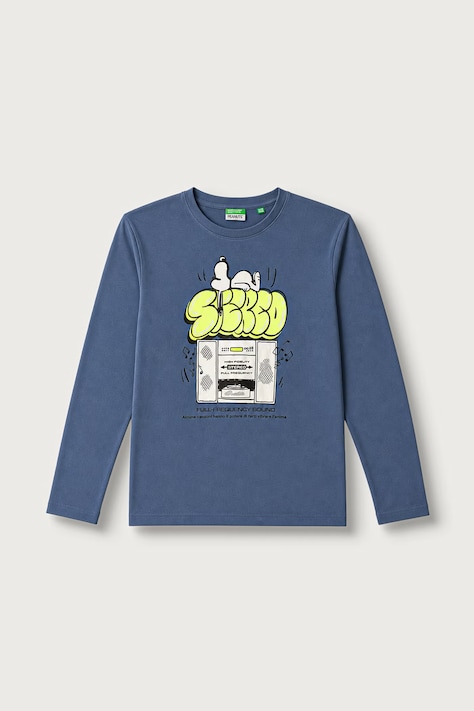 United Colors of Benetton Longsleeve dziecięcy bawełniany niebieski 3I1XC10U4