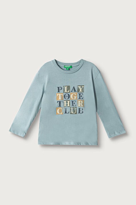 United Colors of Benetton Majica dugih rukava za djecu od pamuka tirkizna 3ATNG10NP
