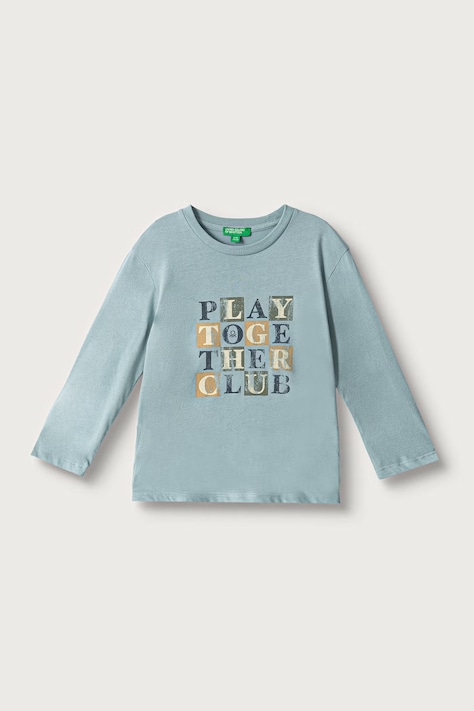 United Colors of Benetton Majica dugih rukava za djecu od pamuka tirkizna 3ATNG10NP