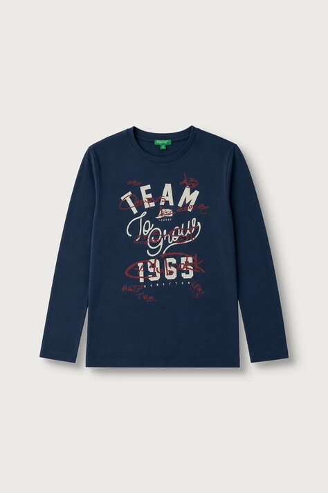 United Colors of Benetton Longsleeve dziecięcy bawełniany granatowy 3ATNC10UF