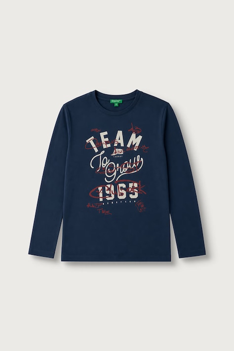 United Colors of Benetton Longsleeve dziecięcy bawełniany granatowy 3ATNC10UF