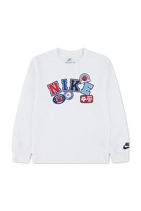 Nike Longsleeve dziecięcy z bawełną biały 86P340